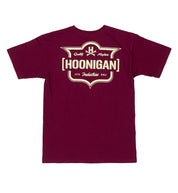 Black short sleeve tee featuring the Hoonigan logo in bold white lettering on the front.