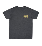 Hoonigan EMBLEM Short Sleeve Tee featuring a bold logo graphic on a black background.