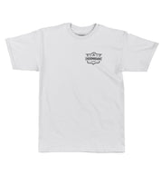 Hoonigan EMBLEM Short Sleeve Tee in black featuring a bold white logo graphic on the chest.