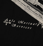 Black Hoonigan MORTUARY short sleeve tee featuring a bold graphic design on the front and a casual fit.