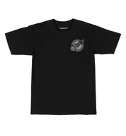 Black Hoonigan MISFIRE short sleeve t-shirt with bold white logo graphic on the front.