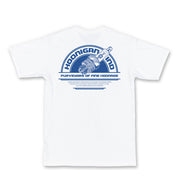 Hoonigan MISFIRE short sleeve white tee featuring bold graphic design and logo on the front.
