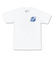 Hoonigan MISFIRE Short Sleeve Tee in white, featuring bold black graphics and a relaxed fit.