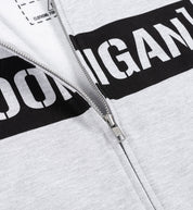Hoonigan CENSOR BAR Zip Hoodie in gray and black, featuring a bold logo on the front, zip closure, and adjustable drawstring hood.