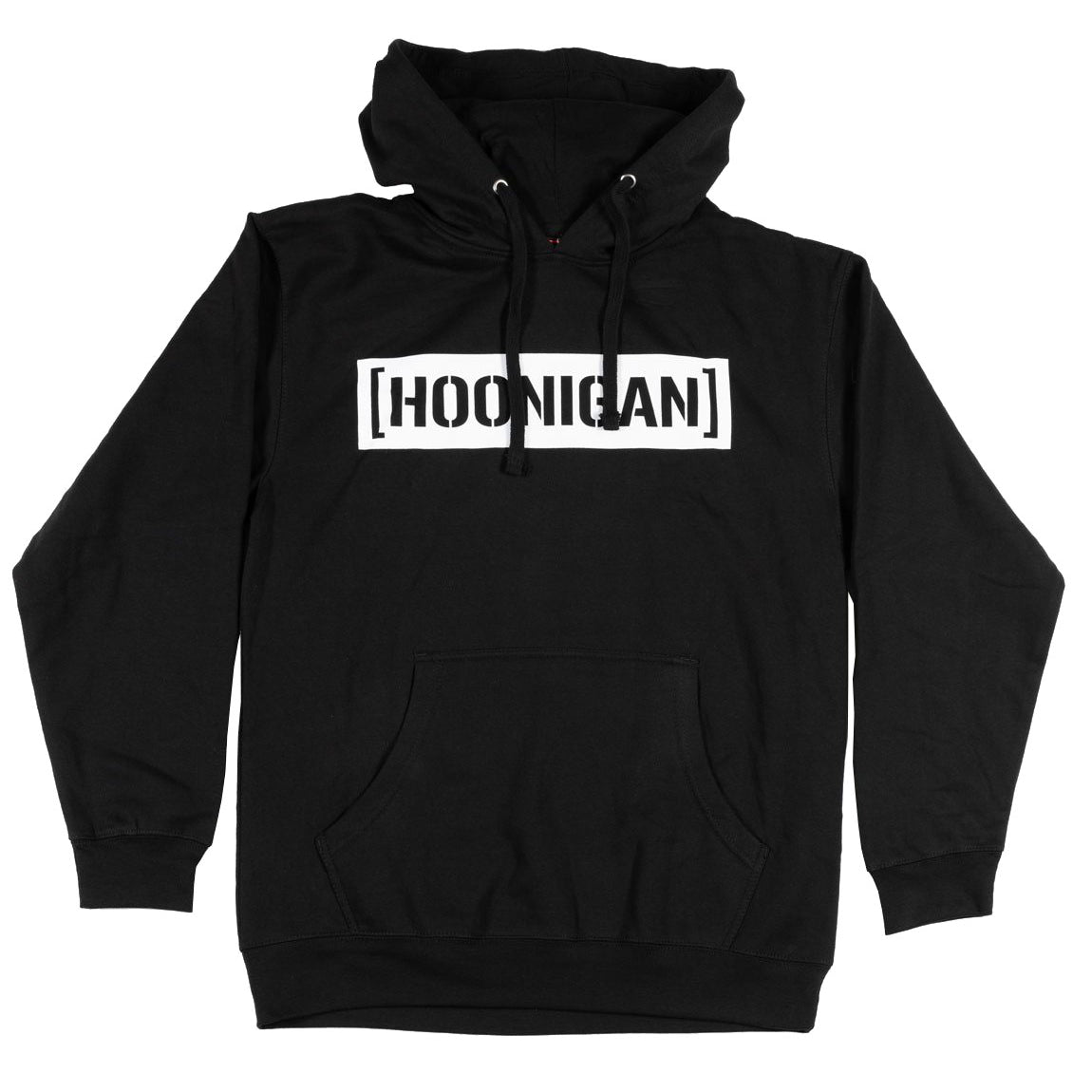 Hoonigan CENSOR BAR Pullover Hoodie in black and white, featuring a bold logo design on the front.