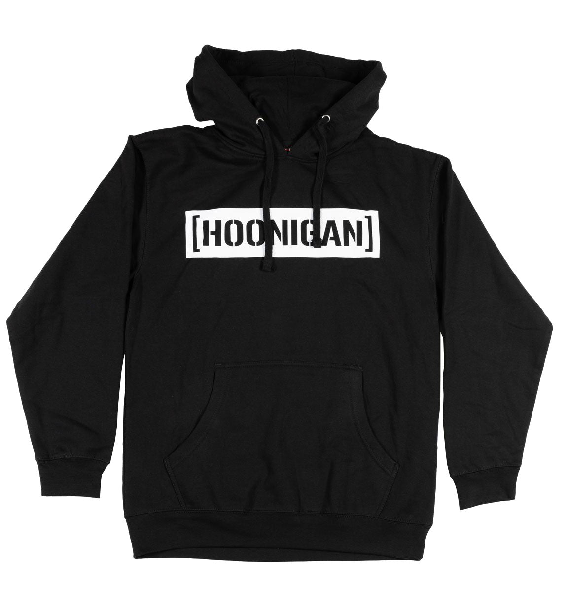 Hoonigan CENSOR BAR Pullover Hoodie in black and white, featuring a bold logo design on the front.