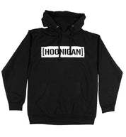 Hoonigan CENSOR BAR Pullover Hoodie in black and white, featuring a bold logo design on the front.
