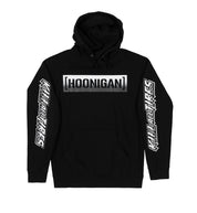 Hoonigan CBAR KILL ALL TIRES FADE Hoodie in black and gray with bold text design.