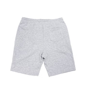Hoonigan WORLDWIDE fleece shorts in heather gray, featuring an elastic waistband and side pockets.