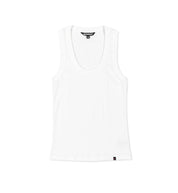 Leah Pruett LP IGNITE white tank top with a bold graphic design and racerback style.