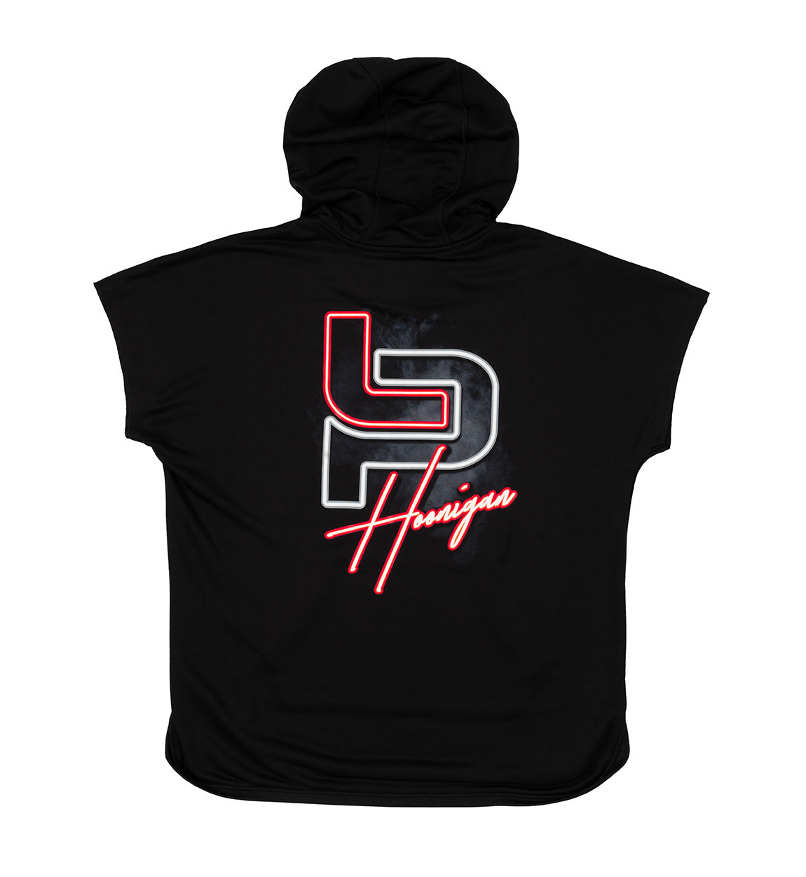 Hoonigan Women's Leah Pruett LP ENERGY Short Sleeve Pullover Hoodie in black, featuring a stylish design and relaxed fit.