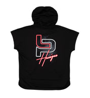 Hoonigan Women's Leah Pruett LP ENERGY Short Sleeve Pullover Hoodie in black, featuring a stylish design and relaxed fit.