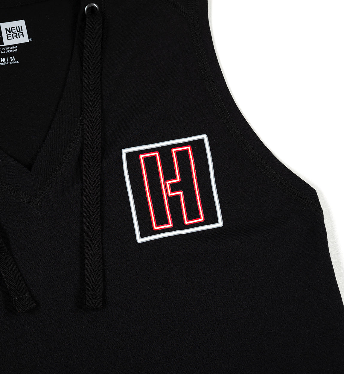 Leah Pruett LP ENERGY women's black hooded tank top with a sporty design.